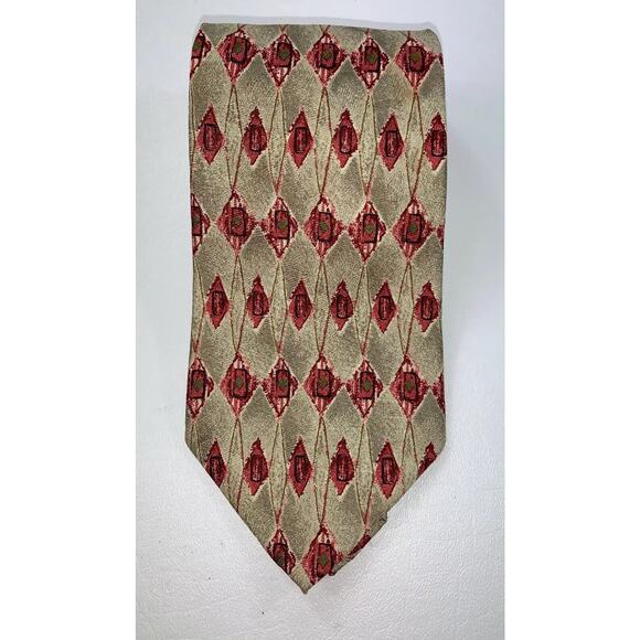Paul Fredrick Geometric 100% Italian Silk Necktie MADE in‎ USA - Picture 1 of 12